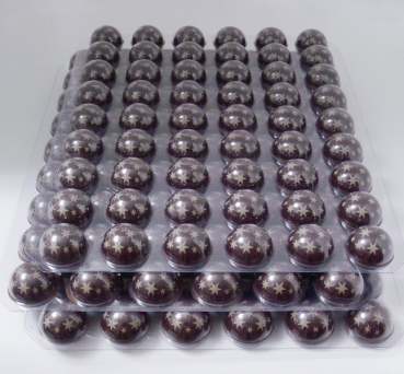 3 set printed dark chocolate shells star at sweetART
